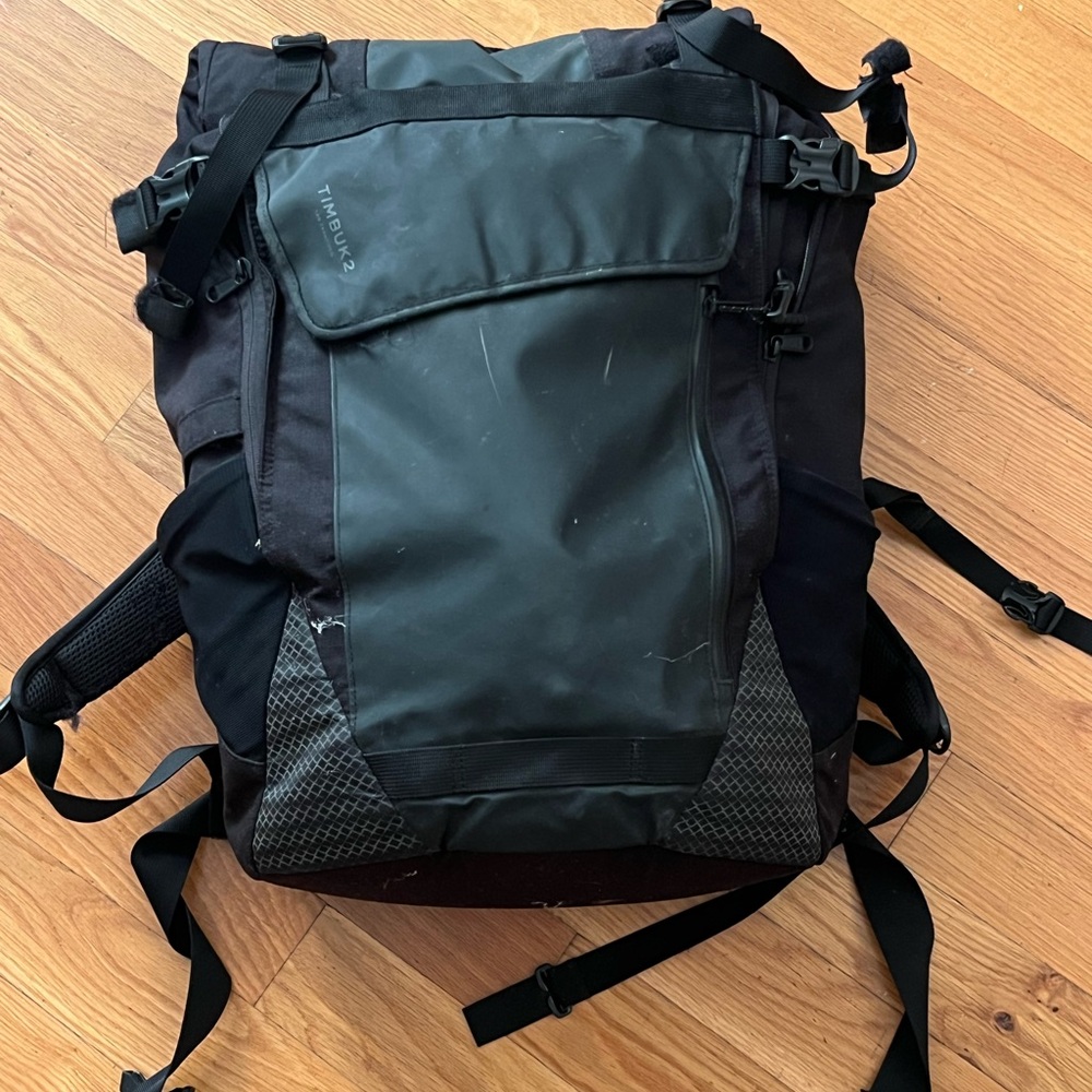 Timbuk2 Black and Gray Roll-Top Backpack